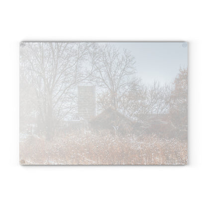 U R There Photography Wale Road Hidden Grey Rustic Farmhouse Tempered-Glass Cutting Board