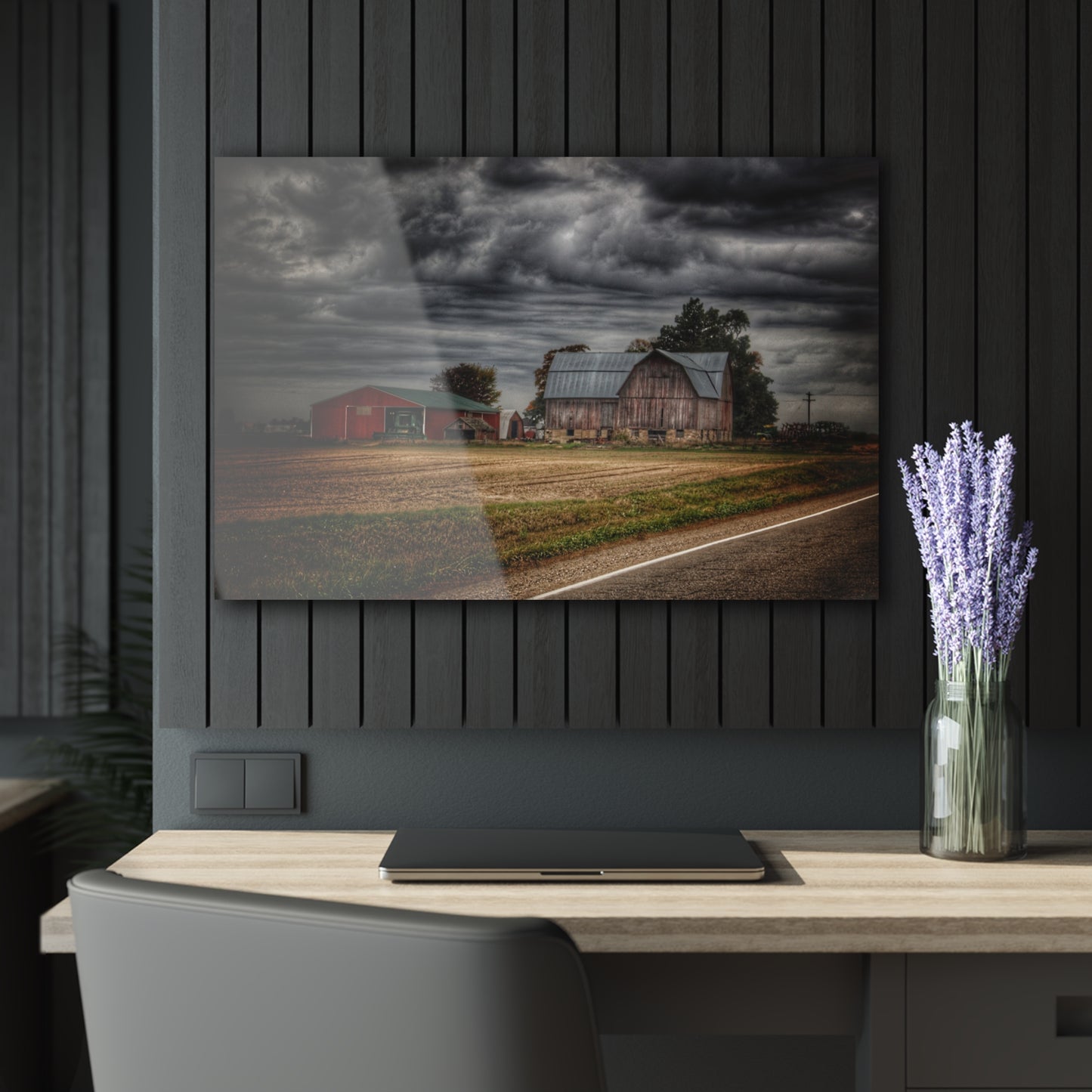 U R There Photography Snover Road Red II Rustic Farmhouse Acrylic Wall Print