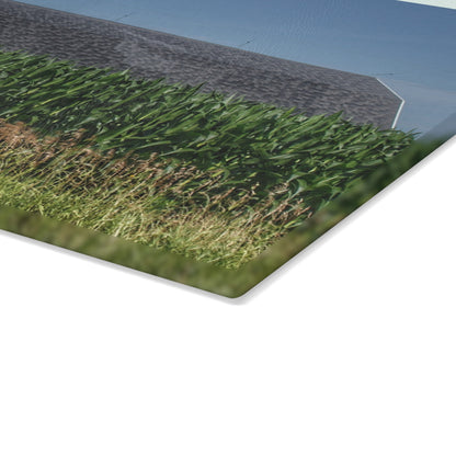 U R There Photography North Lake Pleasant Red Above the Corn Rustic Farmhouse Tempered-Glass Cutting Board