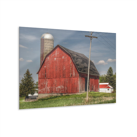 U R There Photography Hollenbeck Road Red II Rustic Farmhouse Acrylic Wall Print
