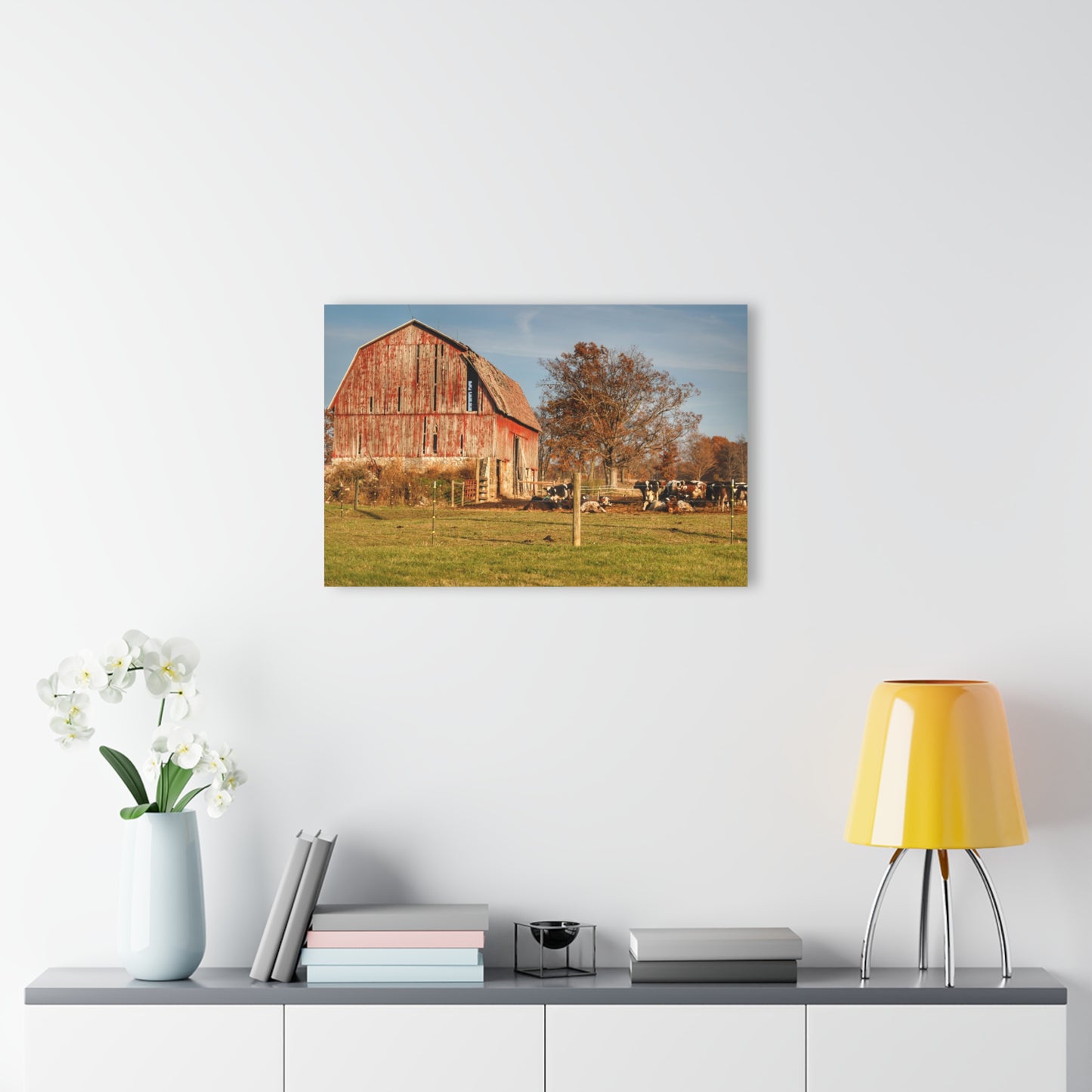 U R There Photography Marathon Road Red Rustic Farmhouse Acrylic Wall Print