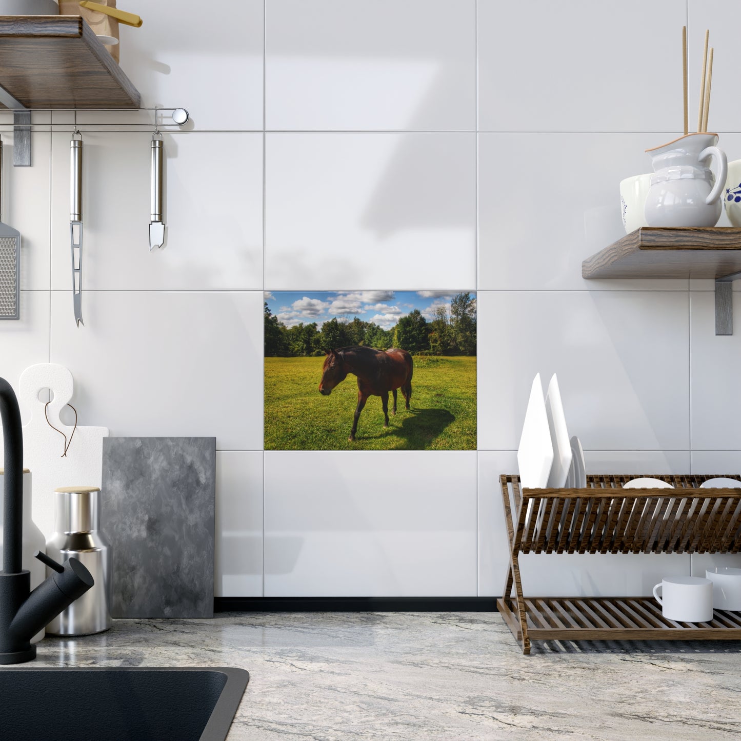 U R There Photography Brown Beauty II Rustic Farmhouse Decorative Ceramic Tile 6" × 8" Glossy