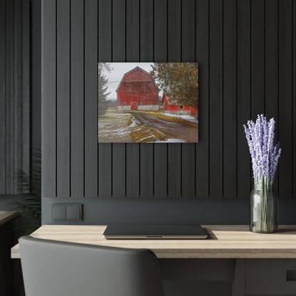 U R There Photography West Barnes Lake Reds Rustic Farmhouse Acrylic Wall Print