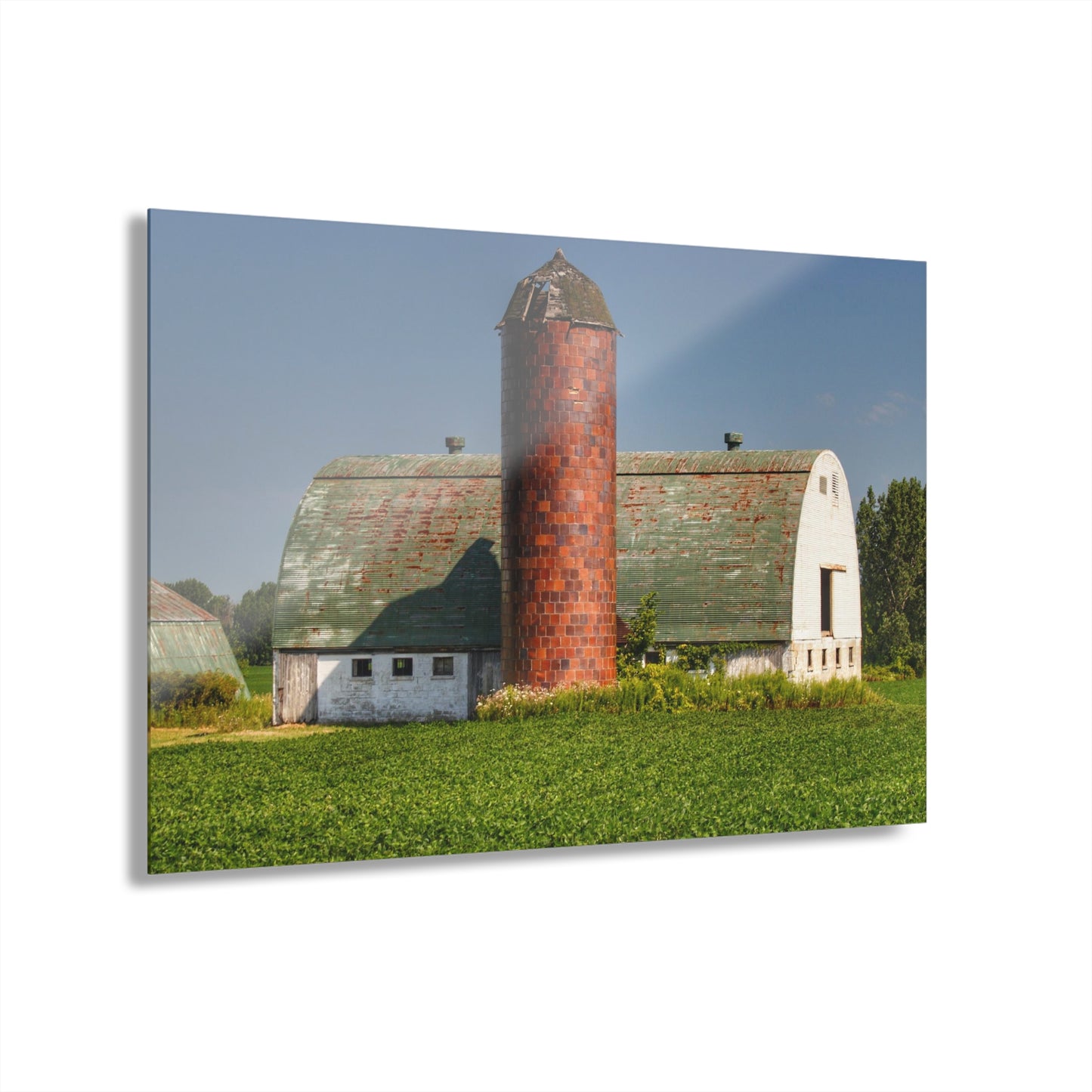 U R There Photography Elba White and Silo Rustic Farmhouse Acrylic Wall Print