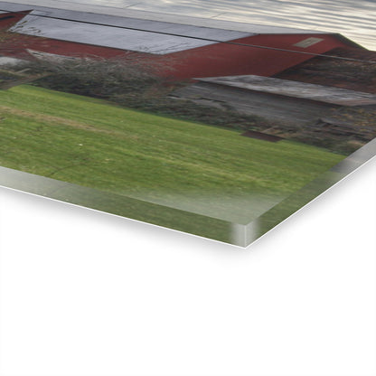 U R There Photography Dodge Road Red Rustic Farmhouse Acrylic Wall Print