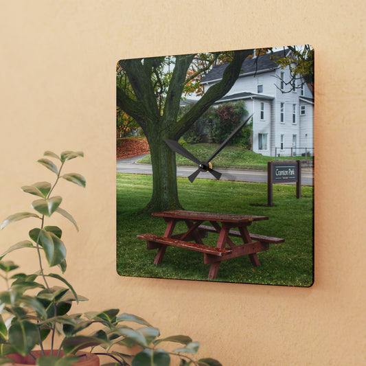 Rustic Farmhouse Wall Clock featuring Picnic in the Park
