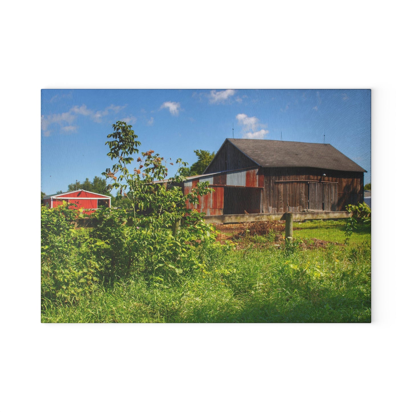 U R There Photography Beyond the Fence on Hunters Creek Rustic Farmhouse Tempered-Glass Cutting Board
