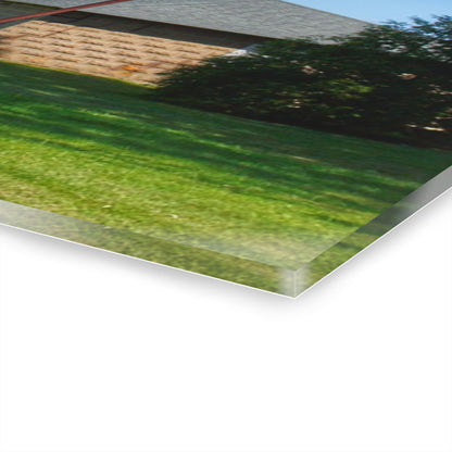 U R There Photography East Lake Road Red and Little Grey Rustic Farmhouse Acrylic Wall Print