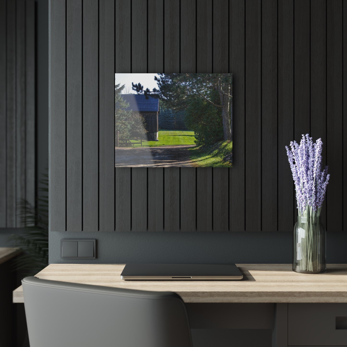 U R There Photography Hosner Road Hidden Grey Rustic Farmhouse Acrylic Wall Print