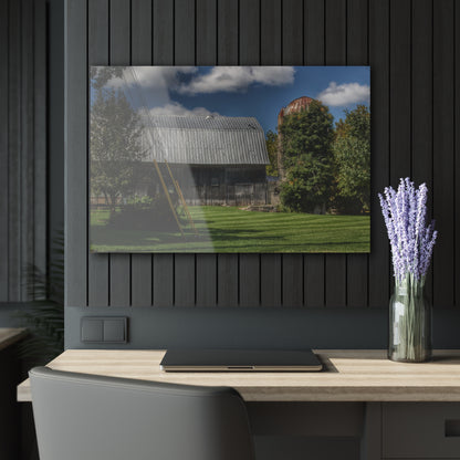 U R There Photography Ludwig Road Summer Grey and Silo Rustic Farmhouse Acrylic Wall Print