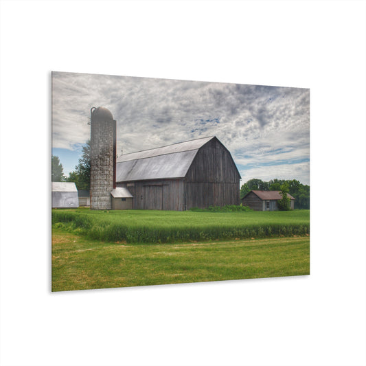 U R There Photography West Tuscola Road Grey Rustic Farmhouse Acrylic Wall Print