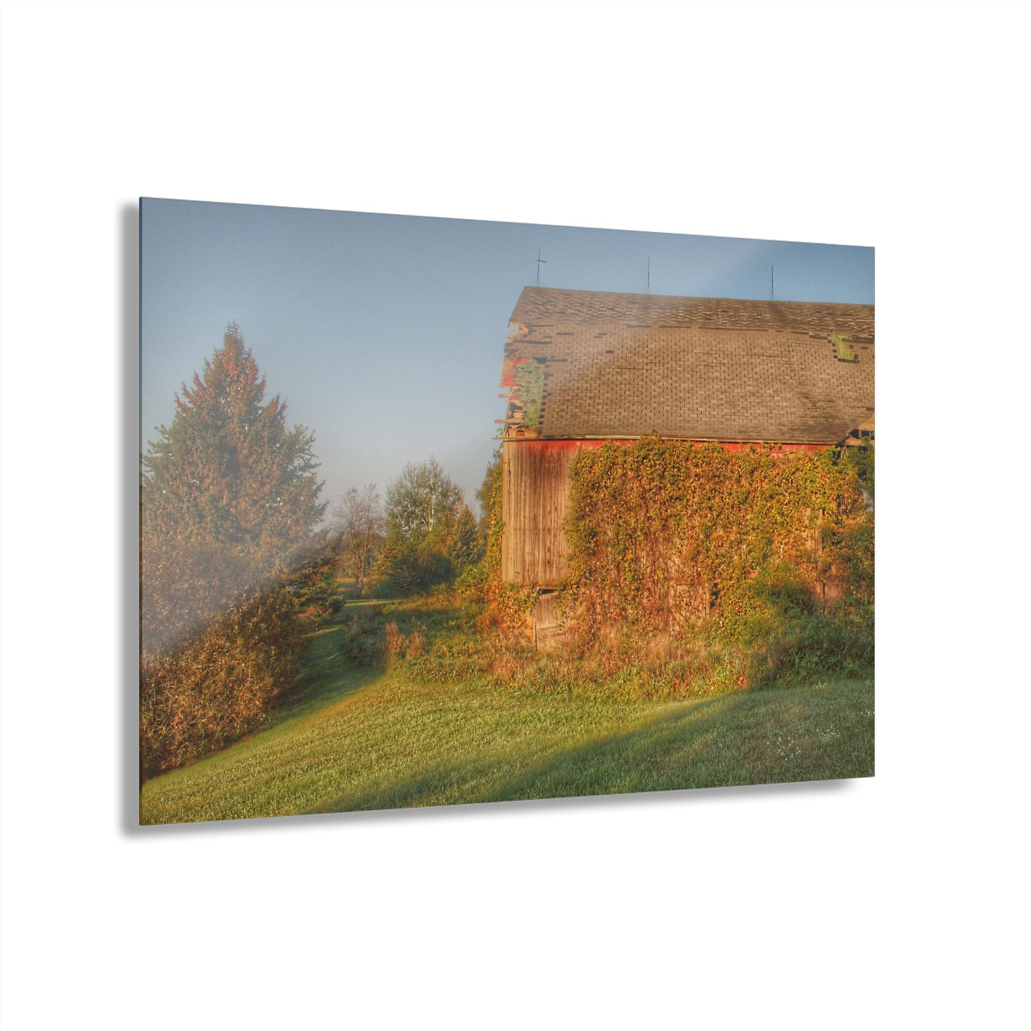 U R There Photography Bearanger Road Red Rustic Farmhouse Acrylic Wall Print