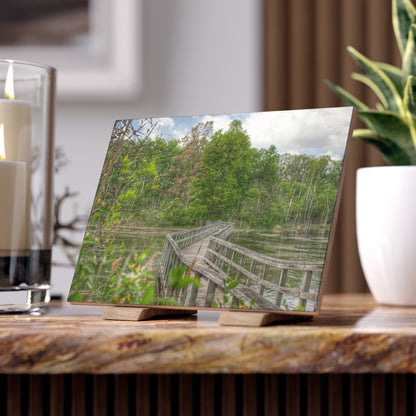 U R There Photography Linear Park Bridge in Lapeer I Rustic Farmhouse Decorative Ceramic Tile
