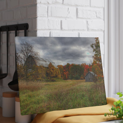 U R There Photography Church Road Grey and Little Grey Rustic Farmhouse Tempered-Glass Cutting Board