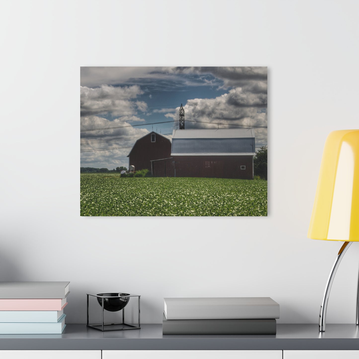 U R There Photography South Reese Road Reds Rustic Farmhouse Acrylic Wall Print