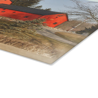 U R There Photography Thomas Road Patriot Barn Rustic Farmhouse Tempered-Glass Cutting Board
