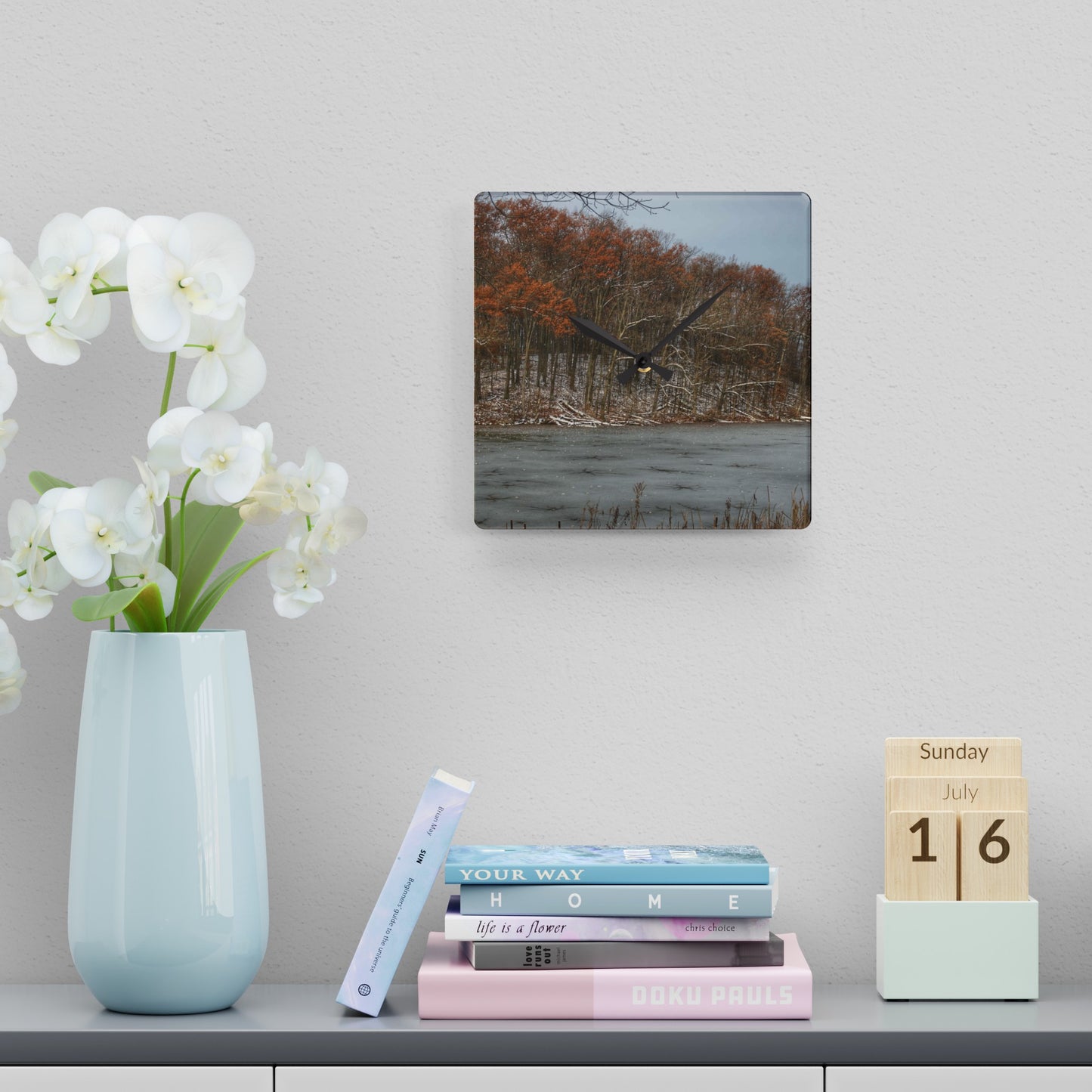 Rustic Farmhouse Wall Clock featuring The Freeze of Thornville
