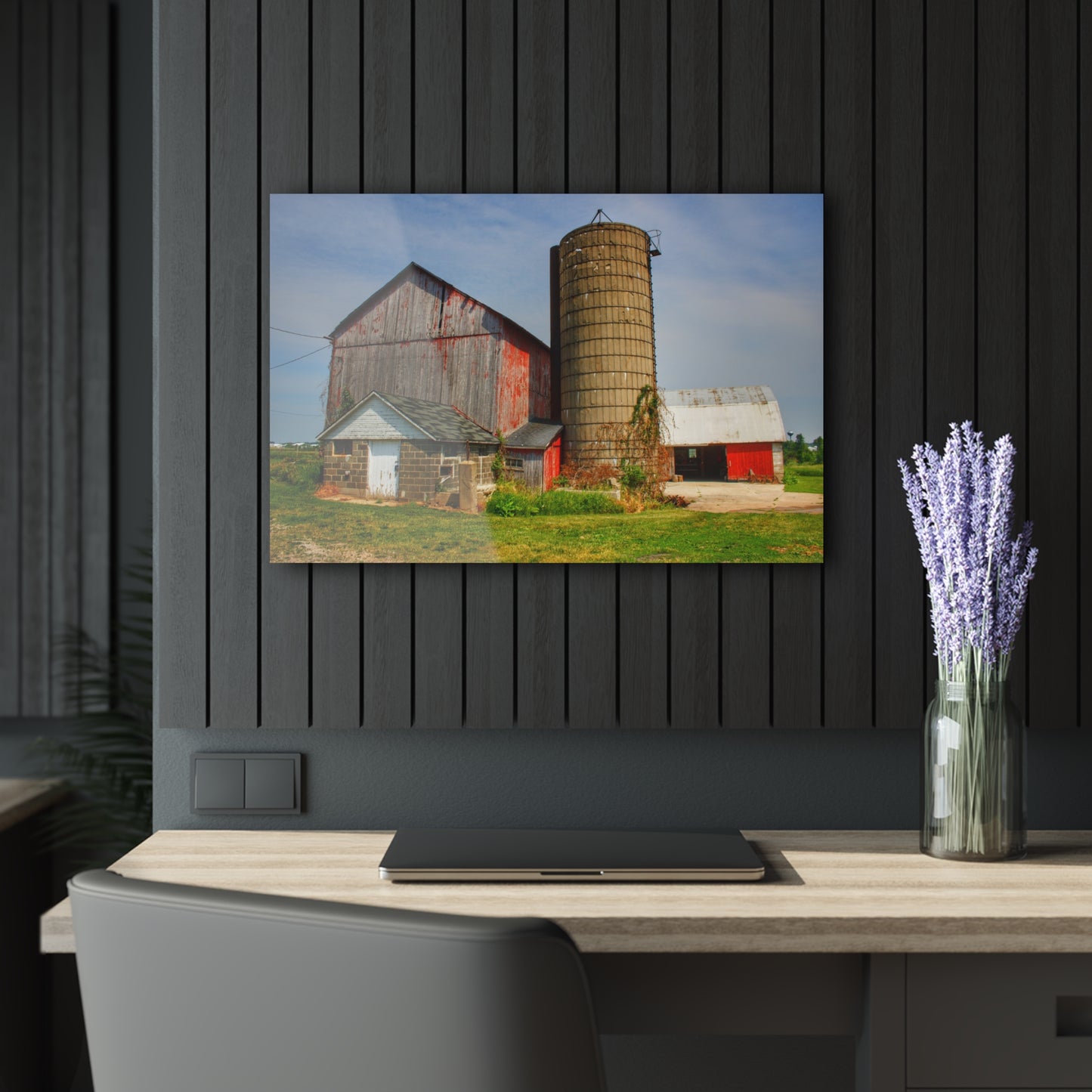 Barn Boutique Modern Farmhouse Acrylic Wall Print| Marlette Road Red III