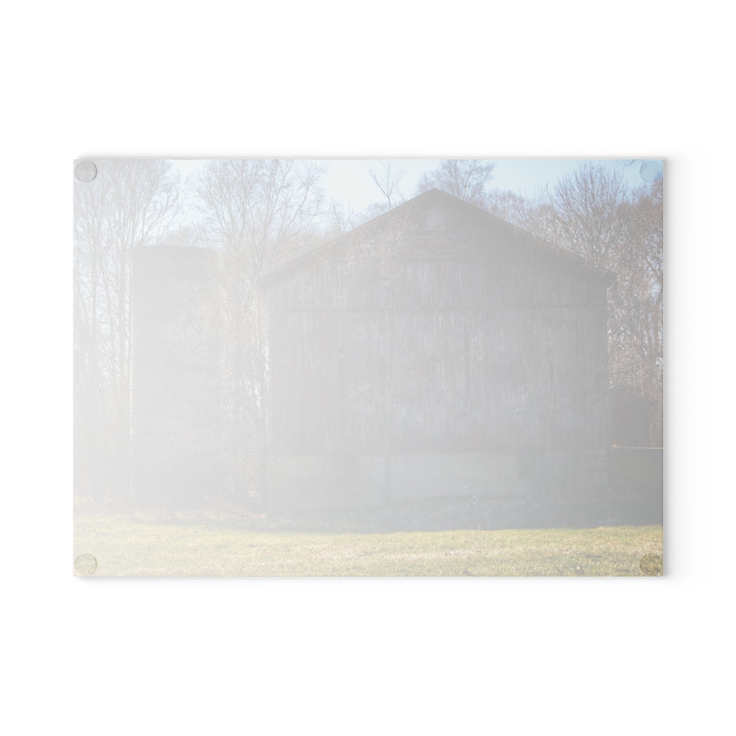 U R There Photography M-15 Red Rustic Farmhouse Tempered-Glass Cutting Board