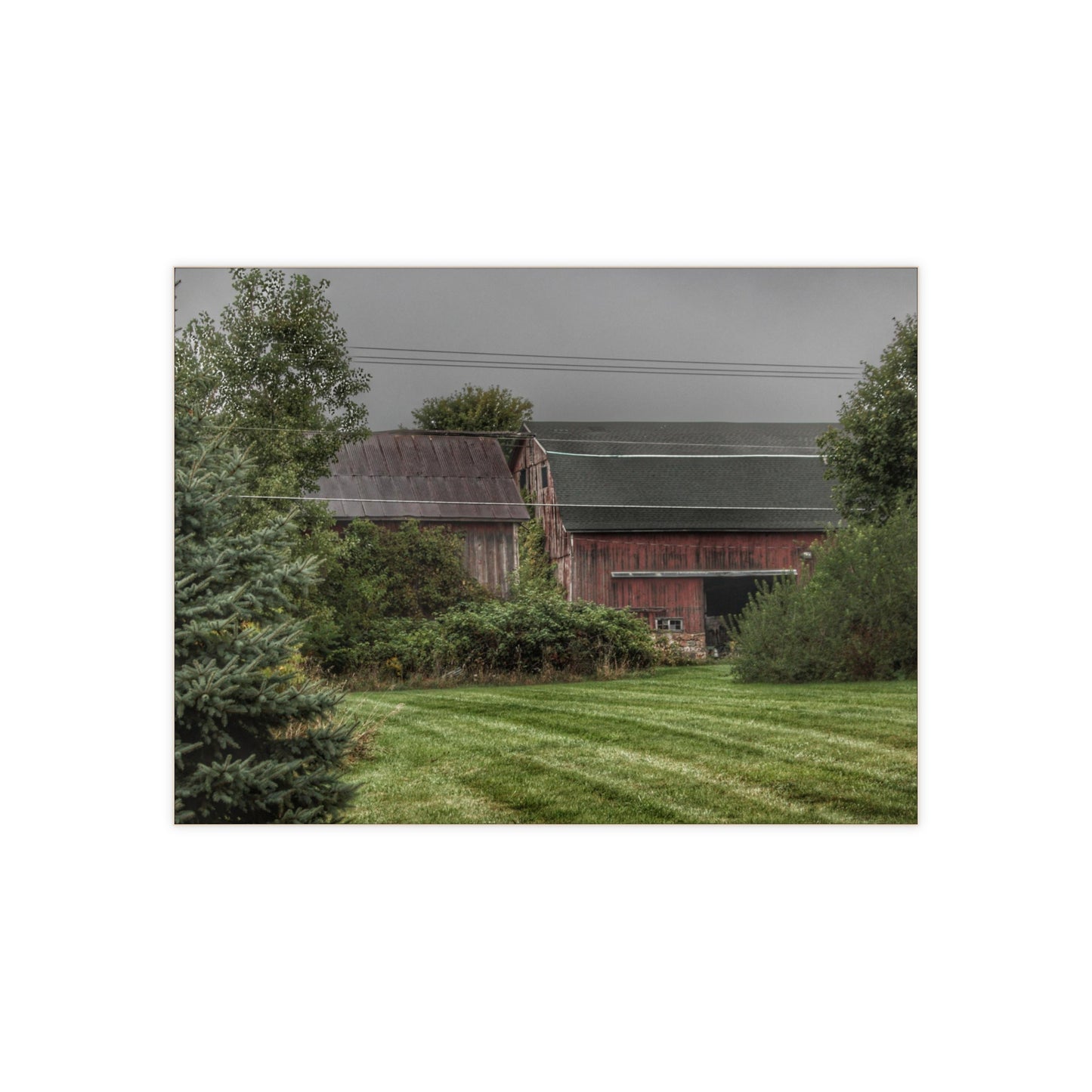 U R There Photography Bowers Road Grey Duo II Rustic Farmhouse Decorative Ceramic Tile