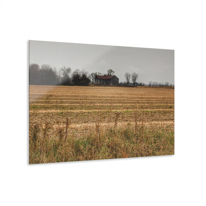 U R There Photography Freiberger Road Grey Across the Field Rustic Farmhouse Acrylic Wall Print
