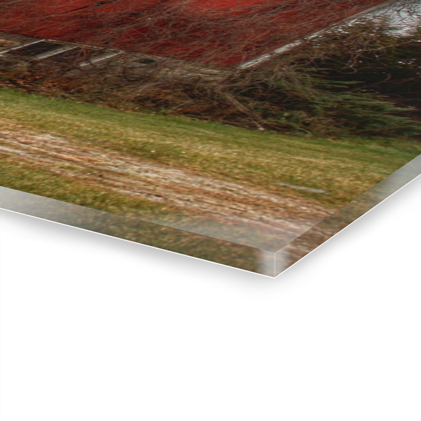 U R There Photography Slattery Road Fieldstone Red Rustic Farmhouse Acrylic Wall Print