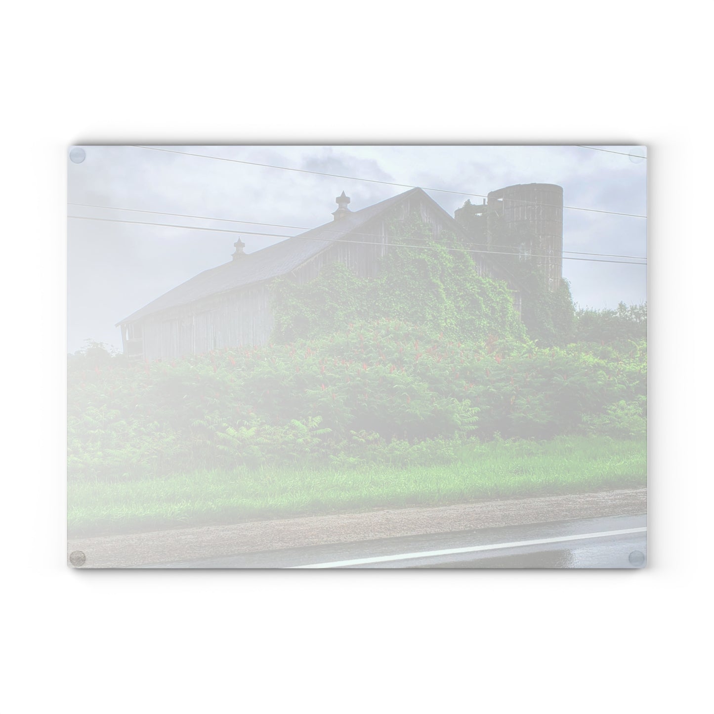 U R There Photography Metamora M-24 Grey IV Rustic Farmhouse Tempered-Glass Cutting Board