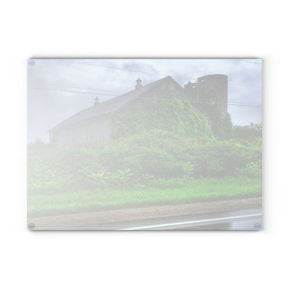 U R There Photography Metamora M-24 Grey IV Rustic Farmhouse Tempered-Glass Cutting Board