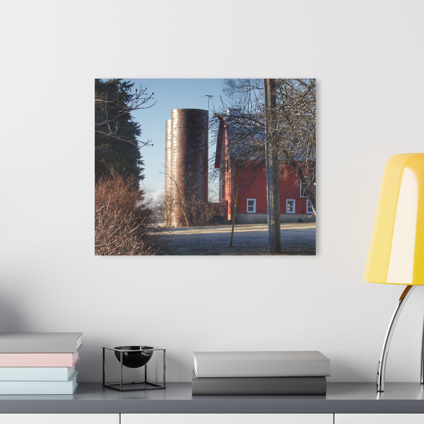 U R There Photography Newark Hidden Red Rustic Farmhouse Acrylic Wall Print