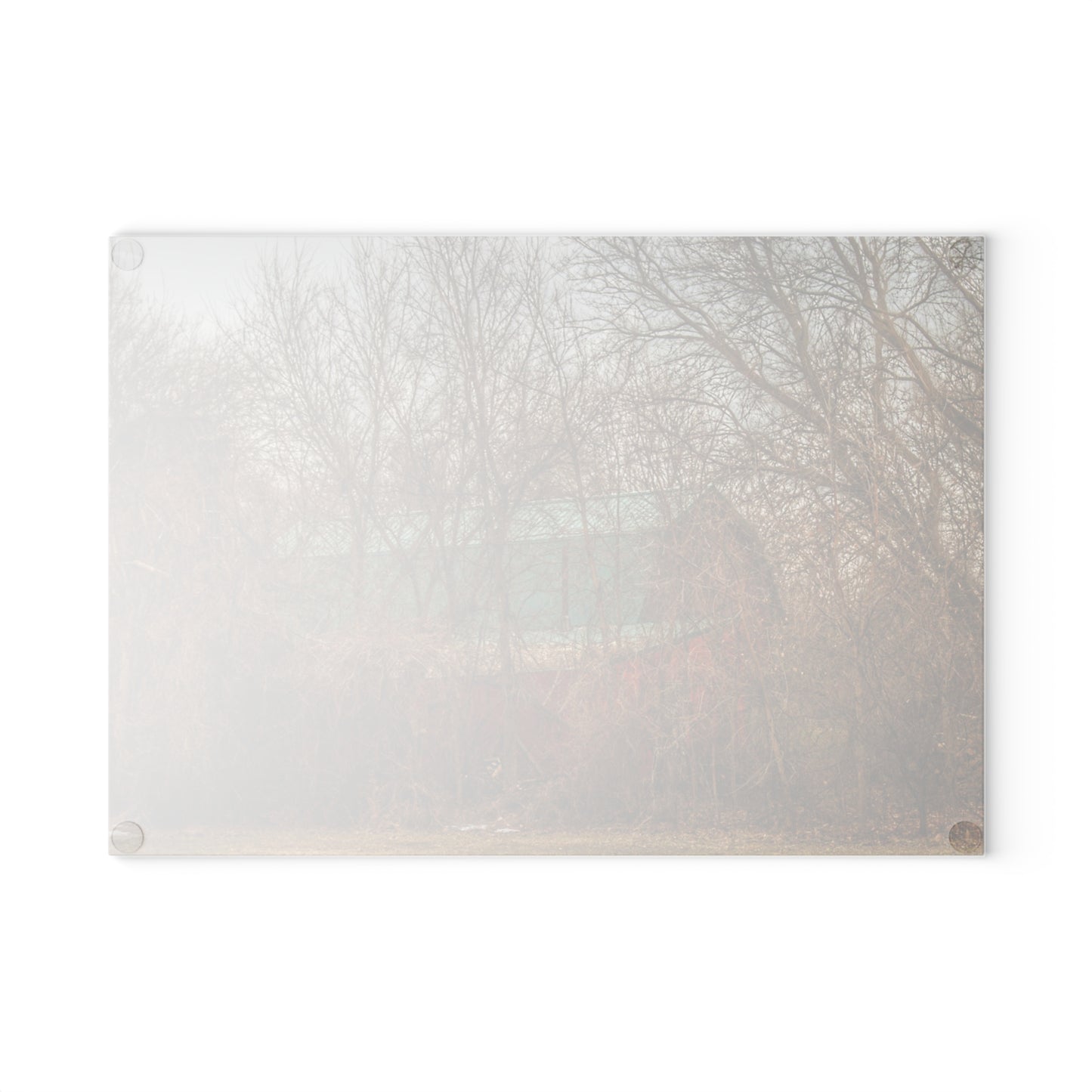U R There Photography Bray Road Hidden Barnyard Red III Rustic Farmhouse Tempered-Glass Cutting Board
