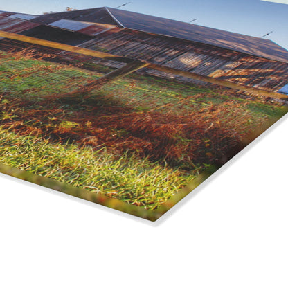 U R There Photography Hunters Creek Grey Saltbox Rustic Farmhouse Tempered-Glass Cutting Board