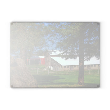 U R There Photography Oakwood Road Old Grey Rustic Farmhouse Tempered-Glass Cutting Board