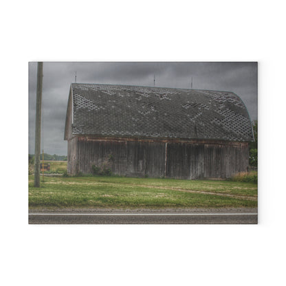 U R There Photography M-24 Elder Grey Rustic Farmhouse Tempered-Glass Cutting Board