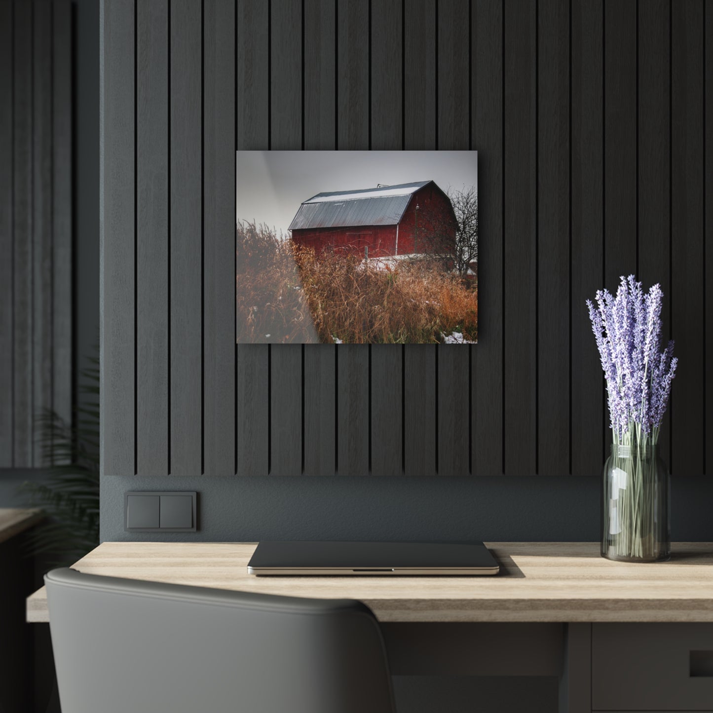 U R There Photography Noble Road Red Rustic Farmhouse Acrylic Wall Print