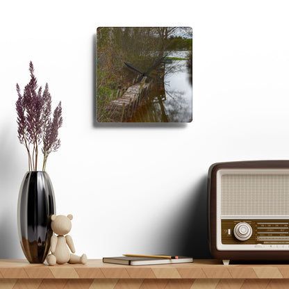 U R There Photography Private Pathways Rustic Farmhouse Acrylic Analog Wall Clock