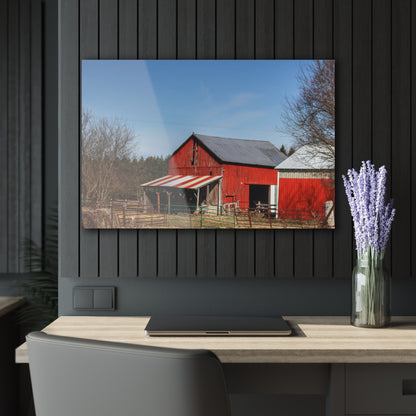U R There Photography Cass City Carousel Red Rustic Farmhouse Acrylic Wall Print