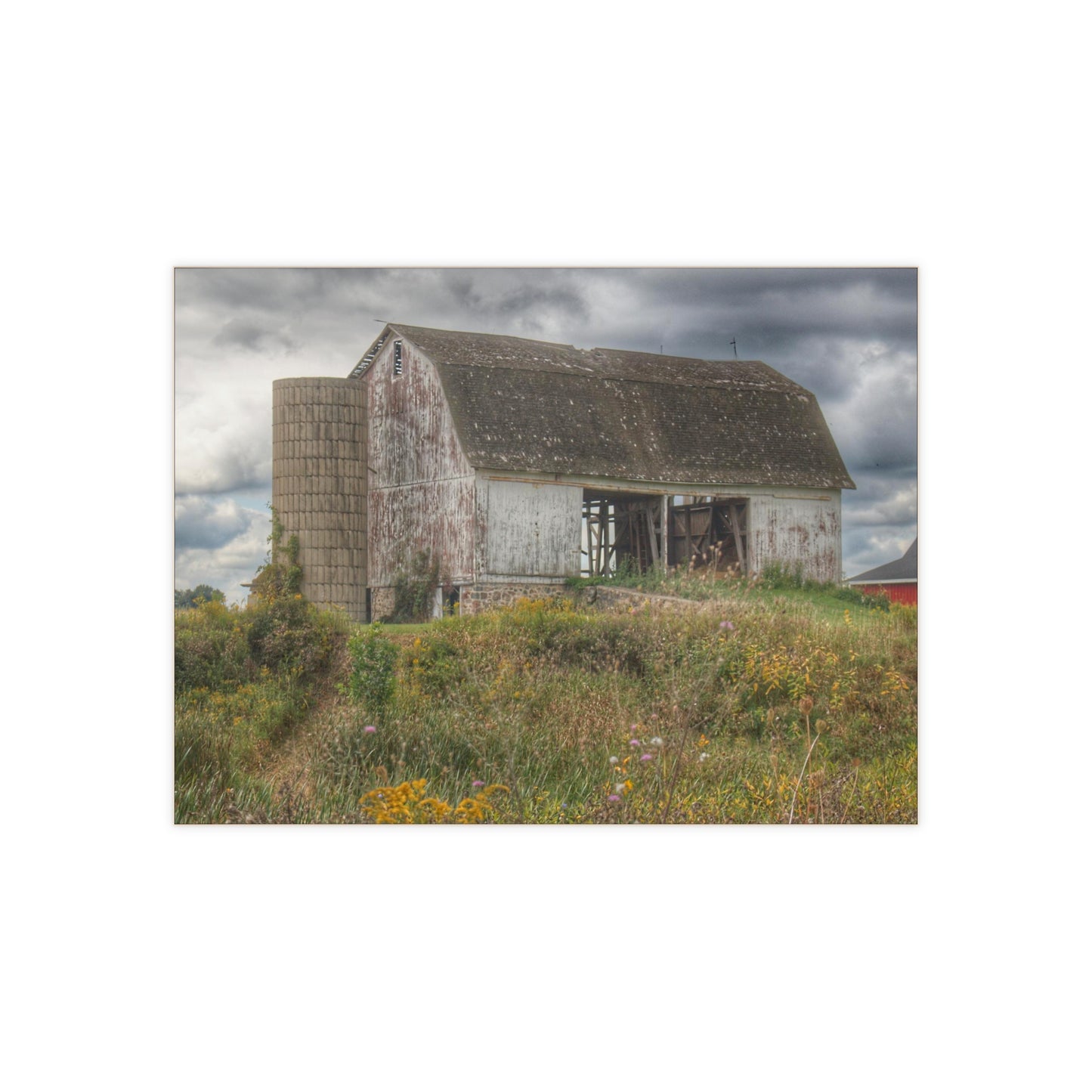 U R There Photography Castle Road White Rustic Farmhouse Decorative Ceramic Tile