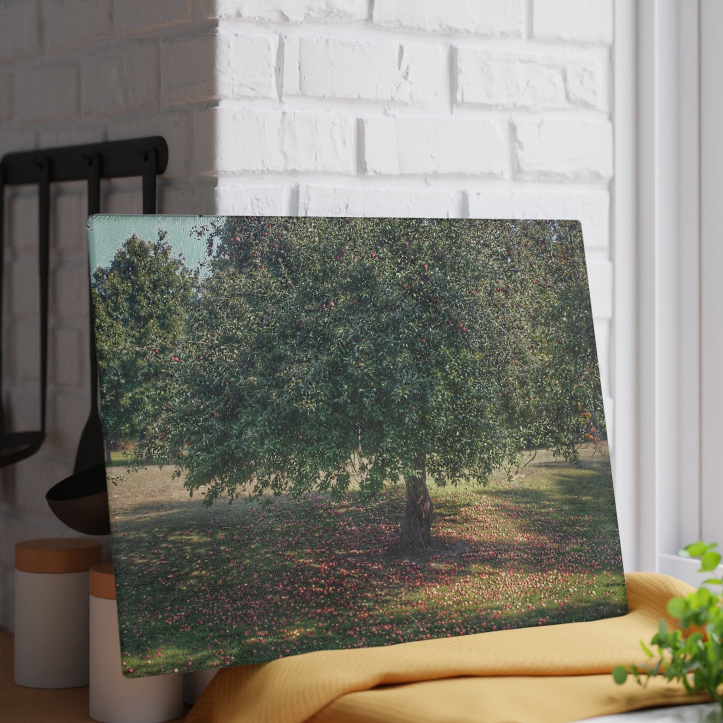 U R There Photography Apple Tree and Apples Rustic Farmhouse Tempered-Glass Cutting Board