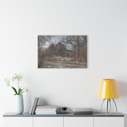 U R There Photography Bishop Road Winter Grey Rustic Farmhouse Acrylic Wall Print 14 "x 11"
