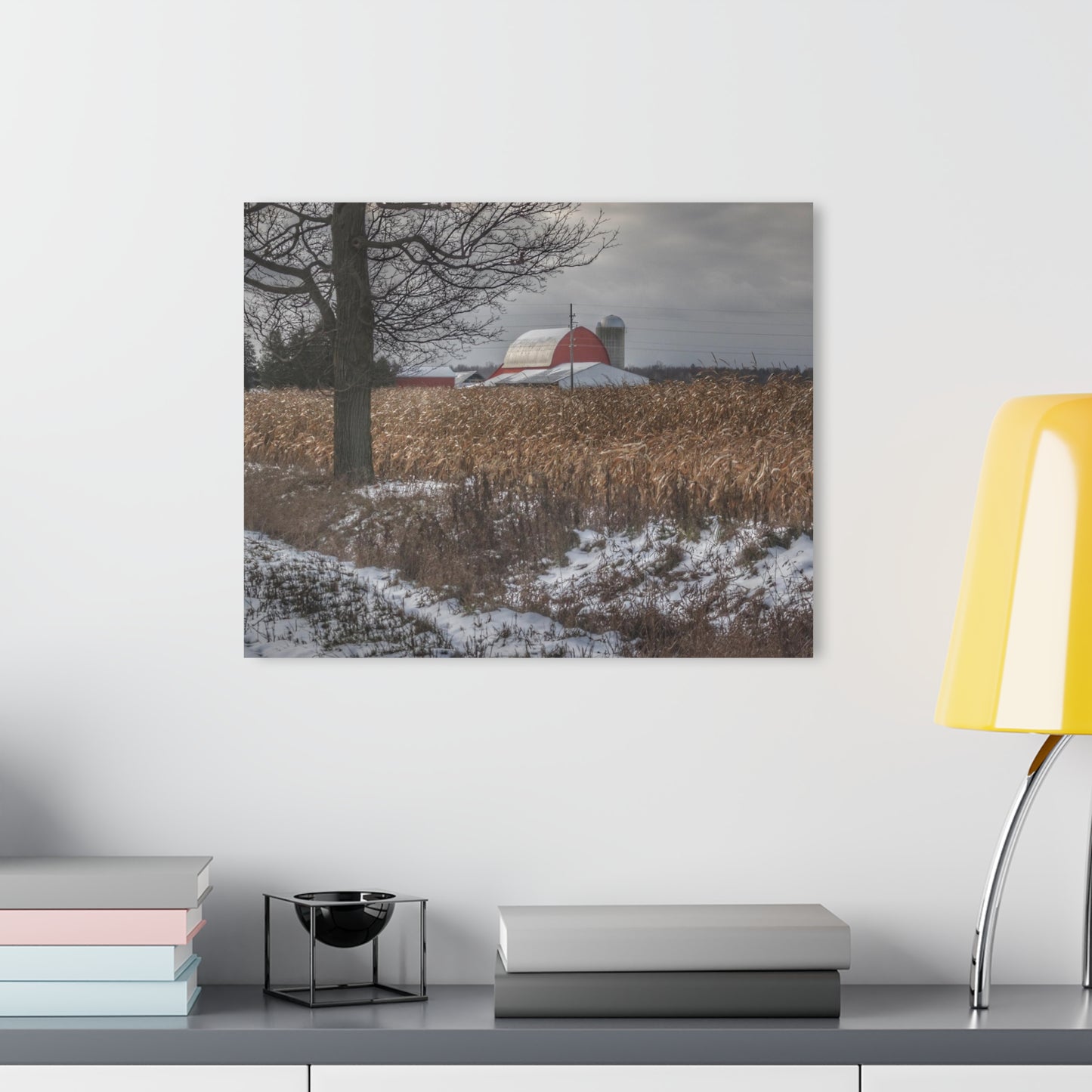 U R There Photography Edward Road Red Rustic Farmhouse Acrylic Wall Print