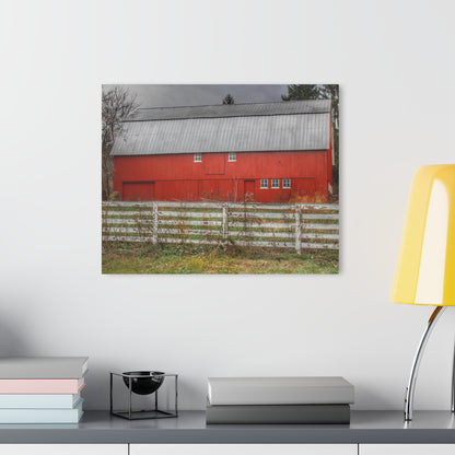 U R There Photography Corralled Red Rustic Farmhouse Acrylic Wall Print