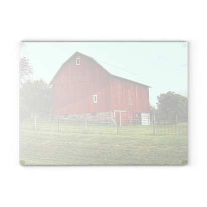 Barn Boutique Rustic Tempered-Glass Cutting Board| Elba Red II