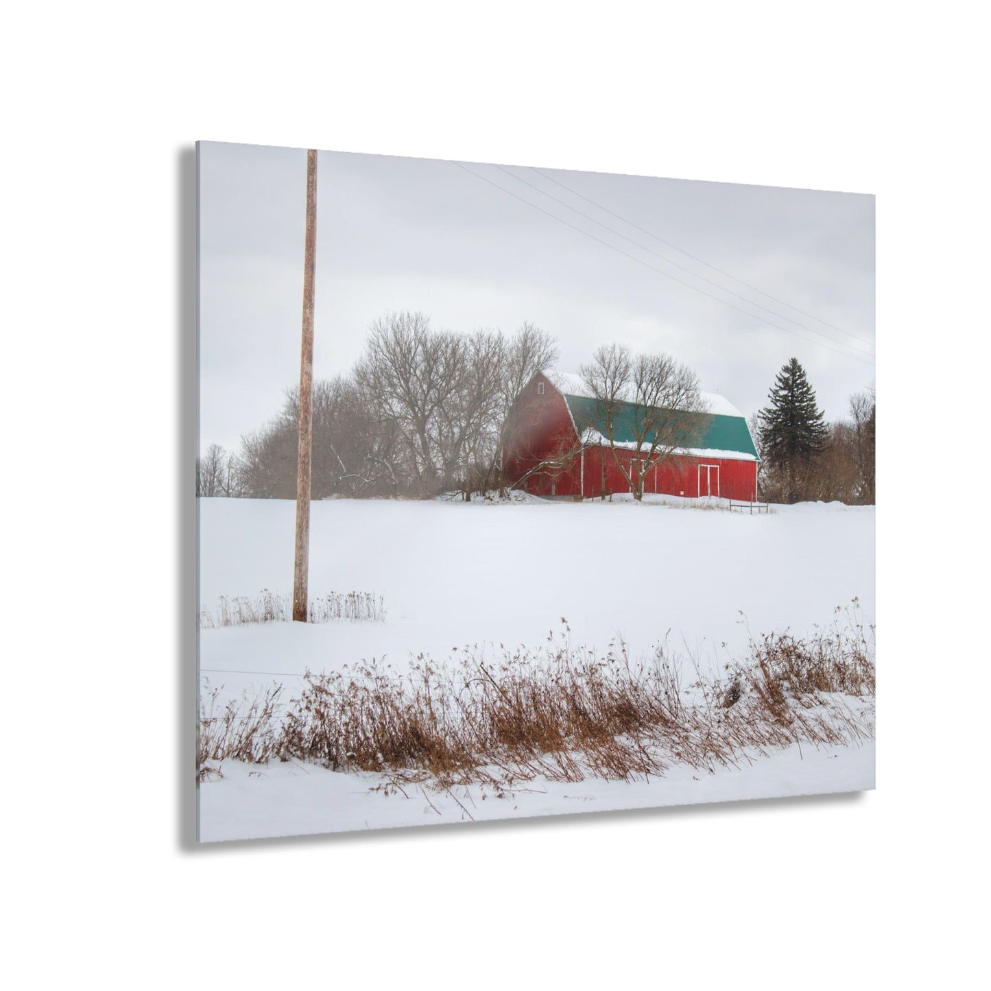 U R There Photography Five Lakes Hidden Red Rustic Farmhouse Acrylic Wall Print