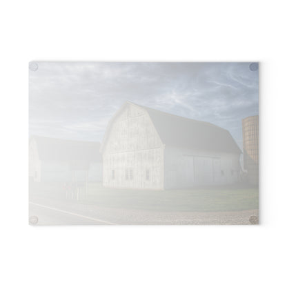 U R There Photography Richardson Road White Duo Rustic Farmhouse Tempered-Glass Cutting Board