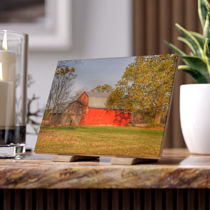 U R There Photography Barkley Road Red I Rustic Farmhouse Decorative Ceramic Tile