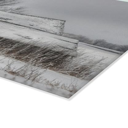 U R There Photography Grey Shacks of Mayville Rustic Farmhouse Tempered-Glass Cutting Board