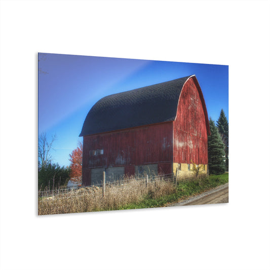 U R There Photography Big Roadside Red Rustic Farmhouse Acrylic Wall Print
