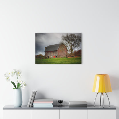 U R There Photography Ashley Drive Fieldstone Red Rustic Farmhouse Acrylic Wall Print