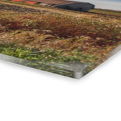 U R There Photography Darbee Red and Silo Rustic Farmhouse Acrylic Wall Print