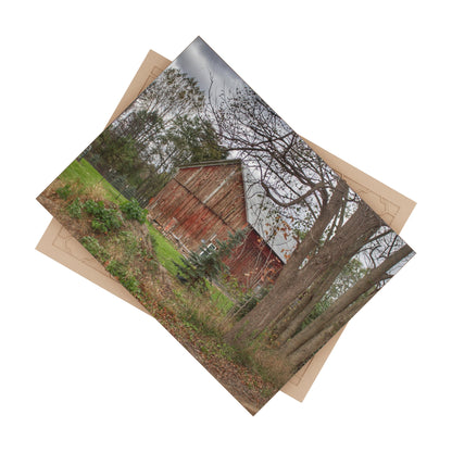 U R There Photography Big Fish Lake Road Red Rustic Farmhouse Decorative Ceramic Tile